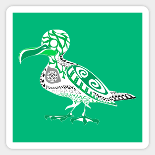 seagull in shore pattern boho style ecopop Sticker